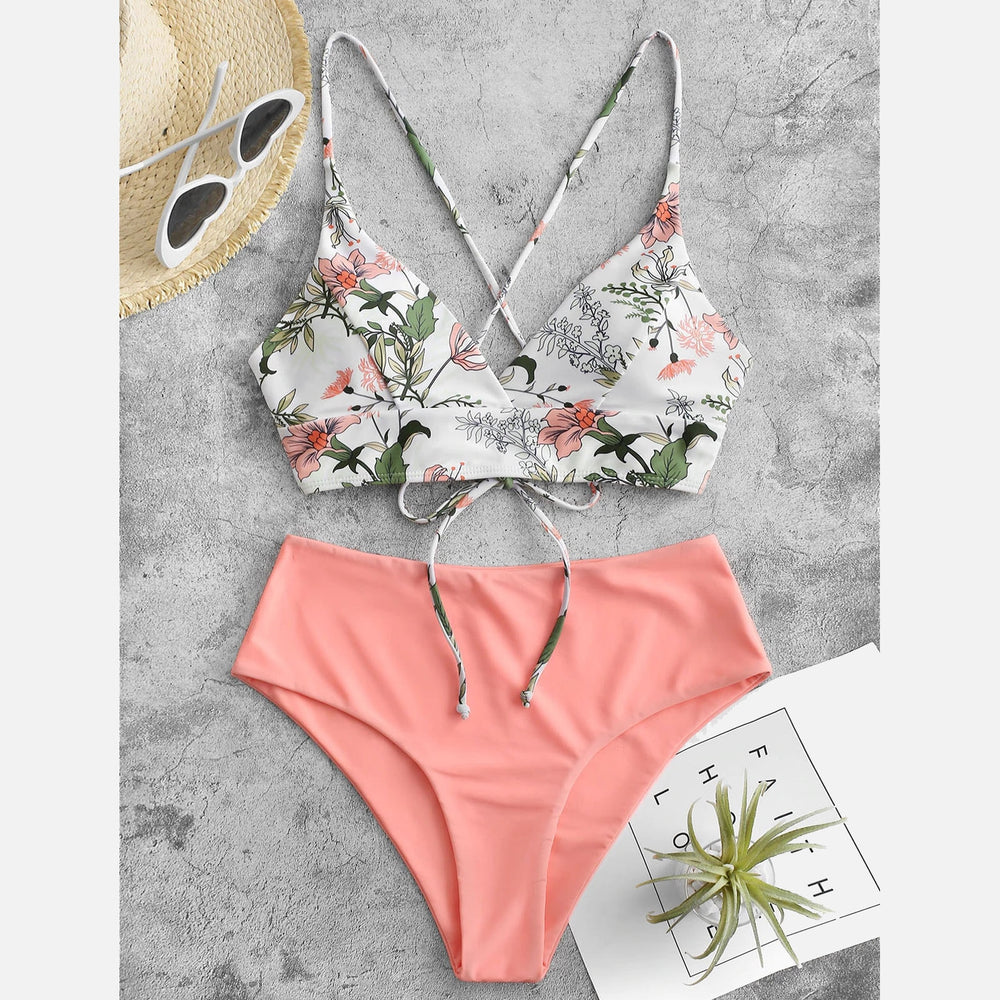 Floral Me Two-Tone Bikini