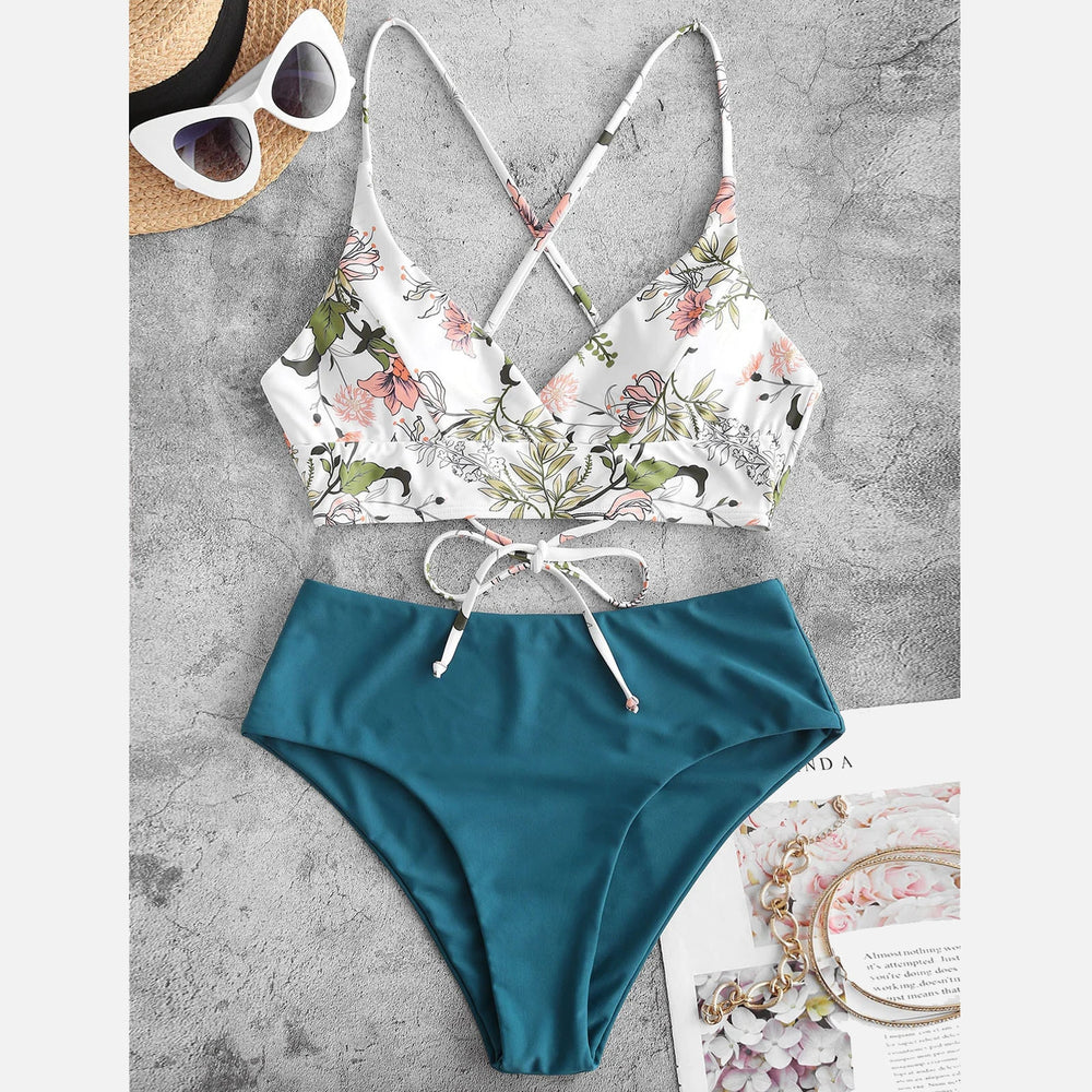 Floral Me Two-Tone Bikini