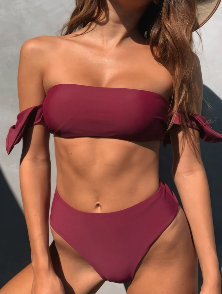 Sweet Caroline Off The Shoulder Bikini Set