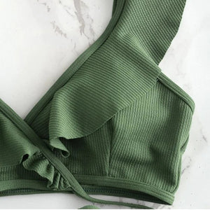 Cross My Heart Ruffled Bikini Set