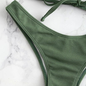 Cross My Heart Ruffled Bikini Set